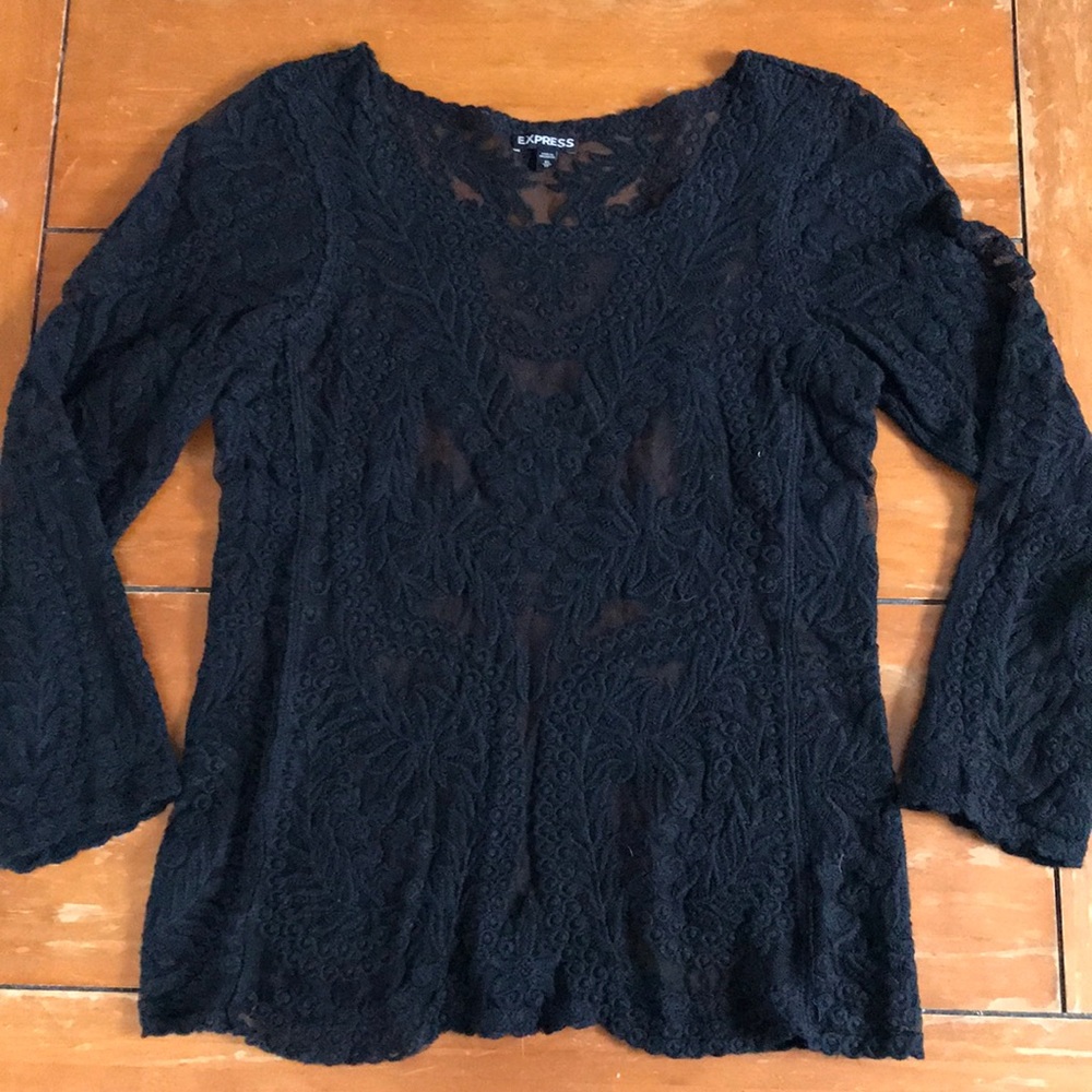 Black lace blouse
